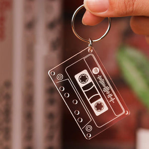 Custom song Code Cassette Mixtape Keychain