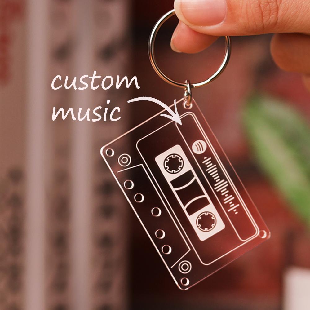 Custom song Code Keychain - Cassette Mixtape