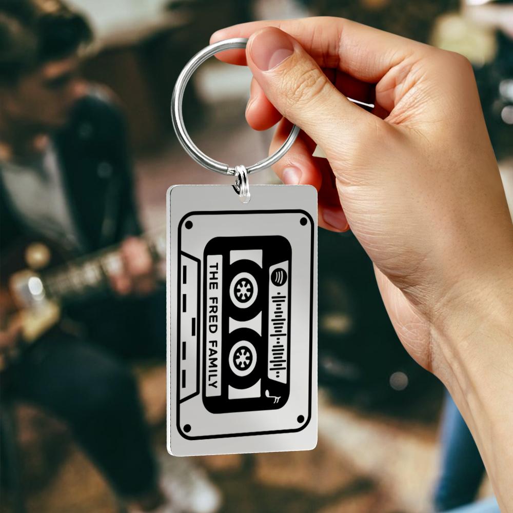Spotify Code Keychain Custom Music Song Stainless Steel