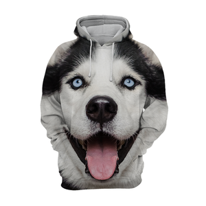 Men's Pullover Hoodie Dog Patterned 3D Graphic Dog Hoodies Long Sleeve Gray
