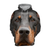 Men's Pullover Hoodie Dog Patterned 3D Graphic Dog Hoodies Long Sleeve Black