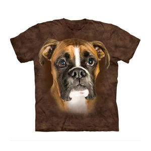 3D Graphic Dog Face T-Shirt Unisex - Begging Boxer