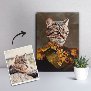 Custom Cat Portraits Canvas Prints - The Colonel 