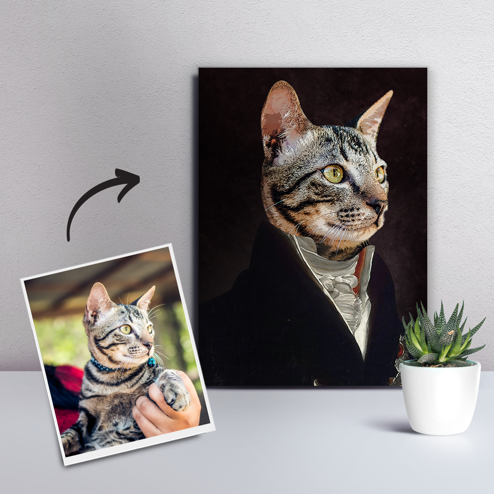 Custom Pet Cat Canvas - The Noble