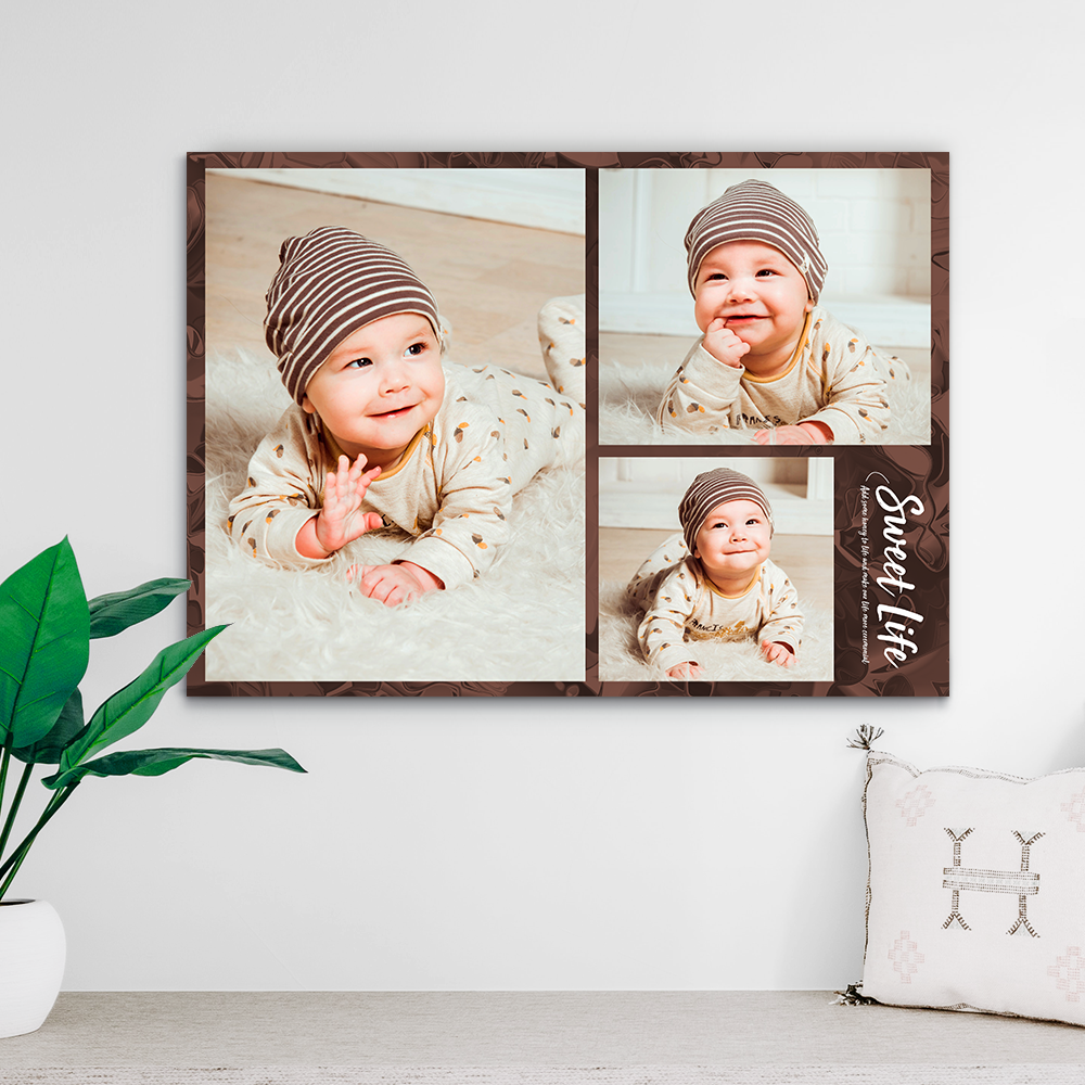 Custom Photo Collage Print-Photo On Canvas(Upload 3 Pictures)