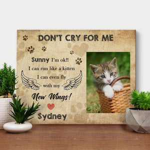 Custom Pictures on Wall Pet Memorial CAT Photo