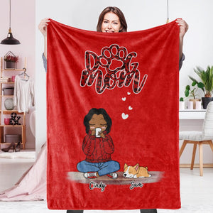 Custom Dog Blanket Cartoon Blanket Gift for Her - Red 
