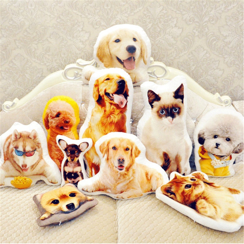 Custom Pet Photo Face Pillow 3D Portrait Pillow-cooldog